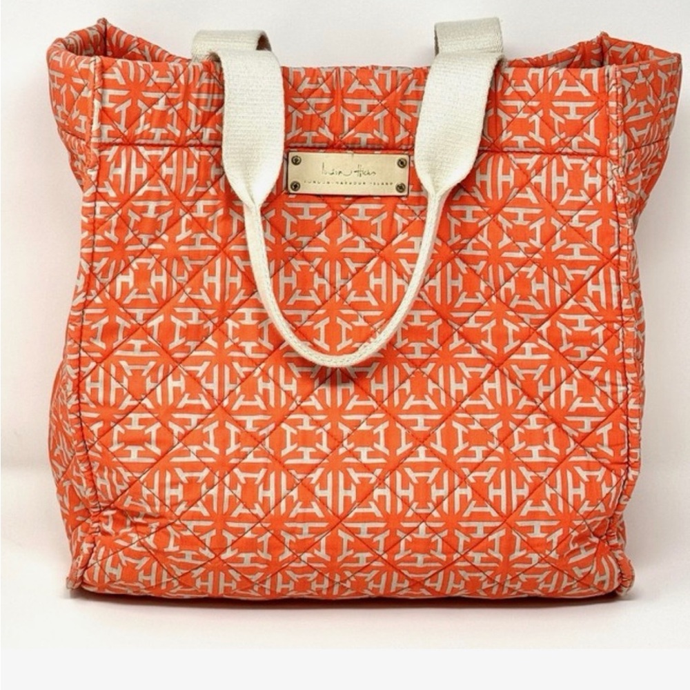 Indian Hines Quilted Tote Bag in Orange and Tan